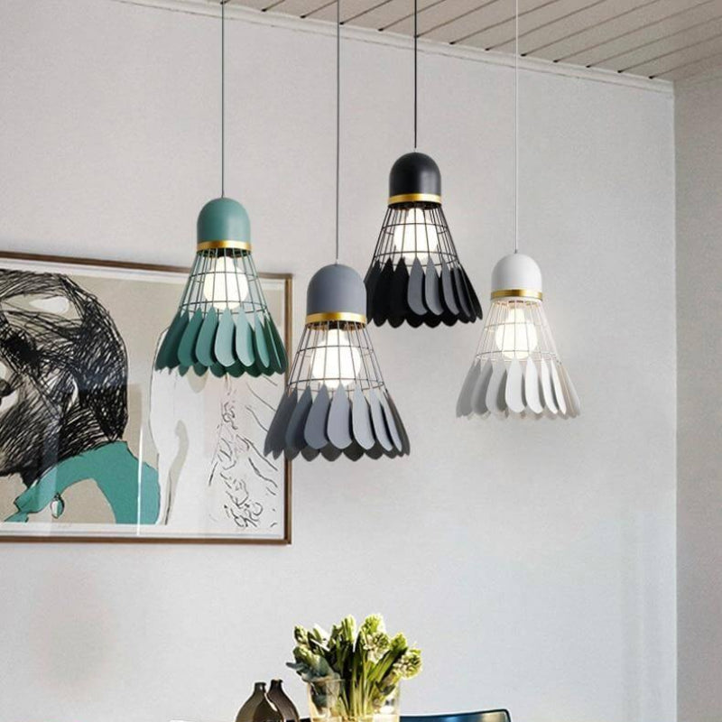 Modern Wood Pendant Light With Painted Finish