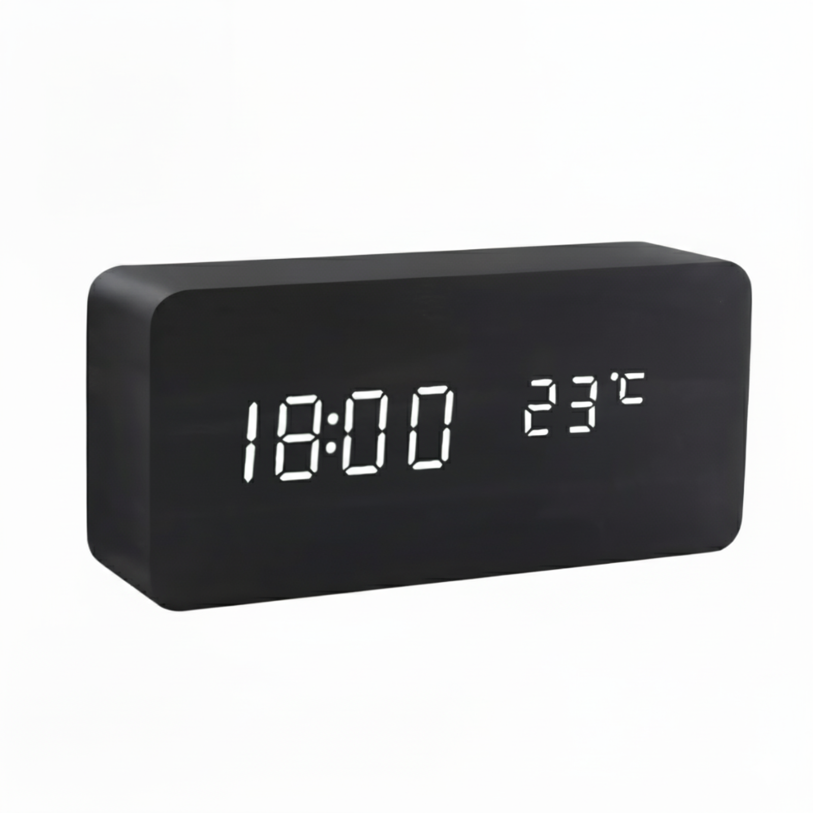 Modern Wooden Alarm Clock With LED Display