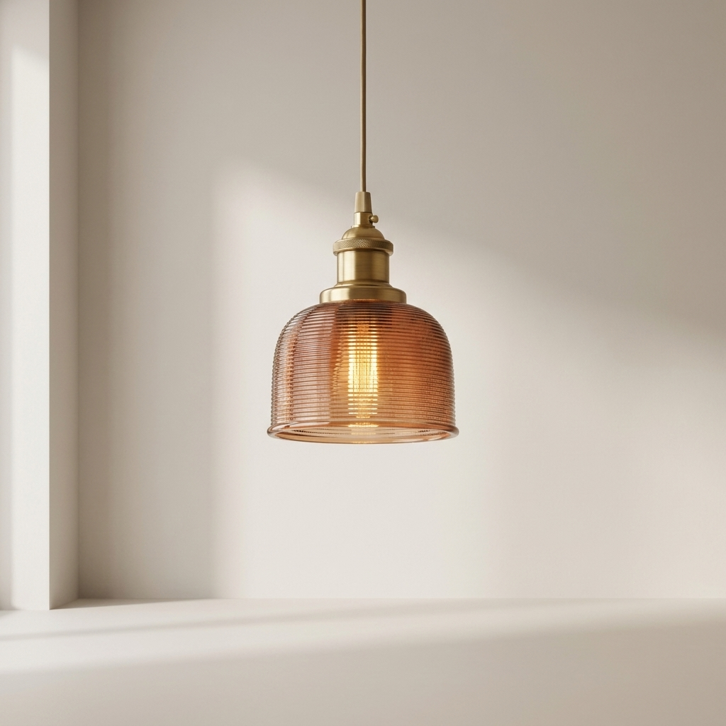 Mouth-Blown Glass Flower Pendant Light