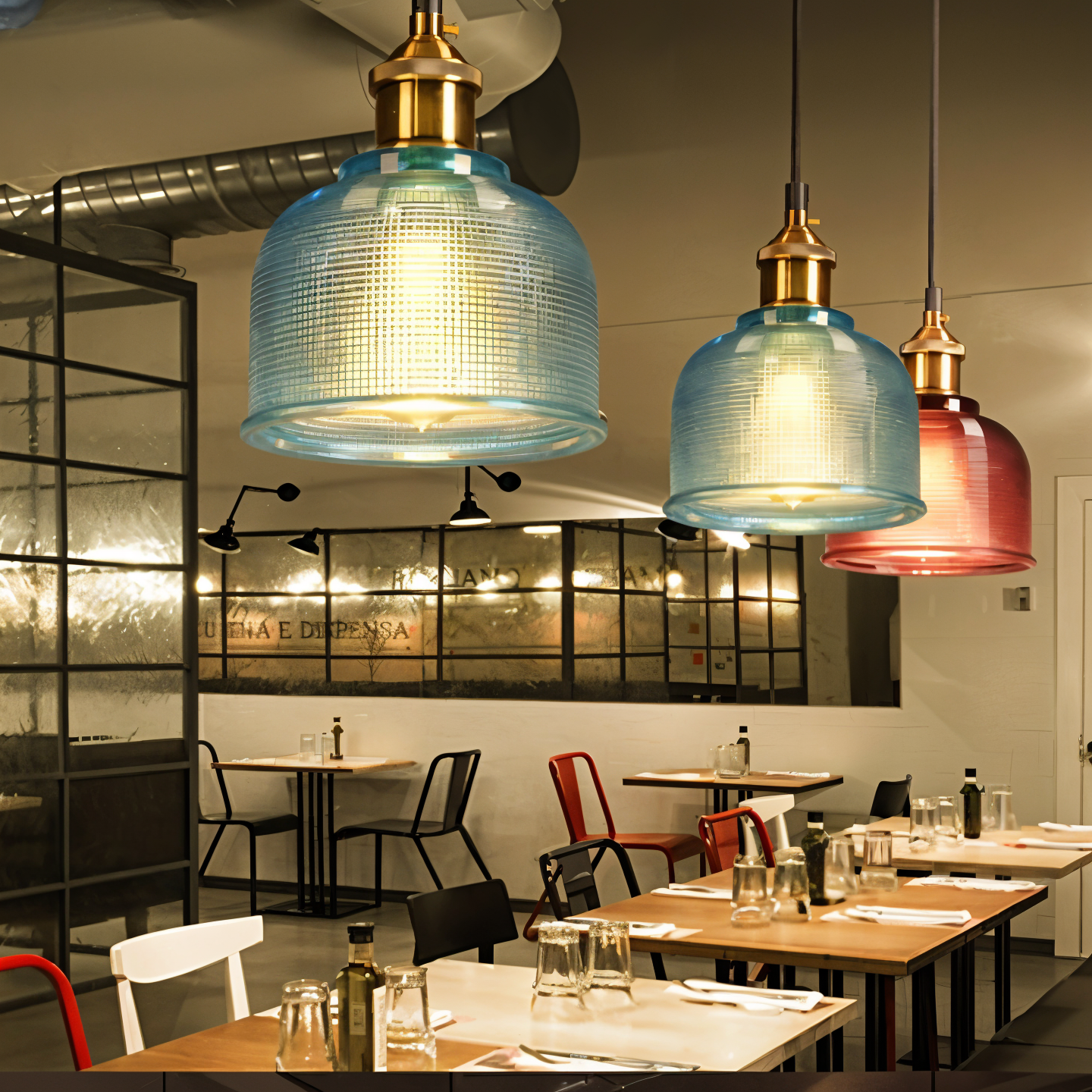 Mouth-Blown Glass Flower Pendant Light