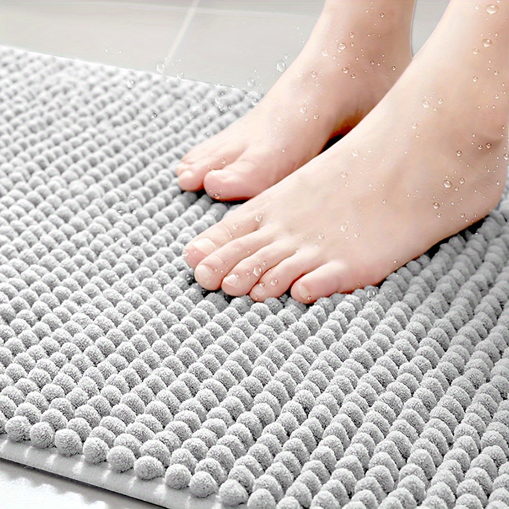 Plush L-Shaped Non-Slip Bath Mat