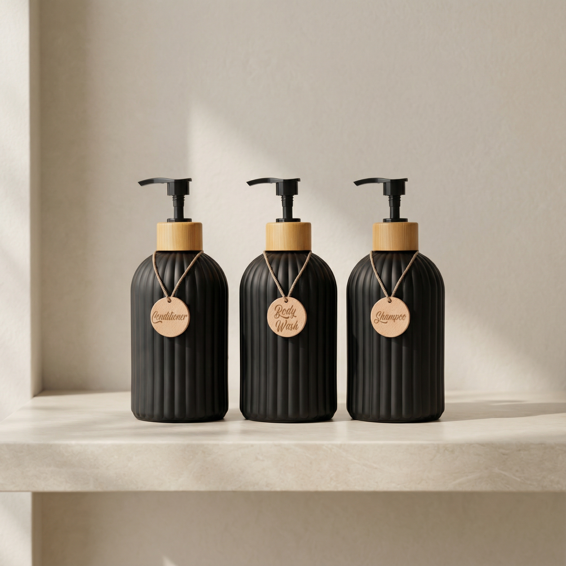 Refillable Pump Shampoo Bottle Set