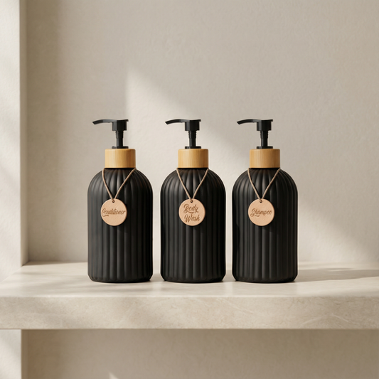 Refillable Pump Shampoo Bottle Set