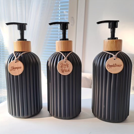 Refillable Pump Shampoo Bottle Set