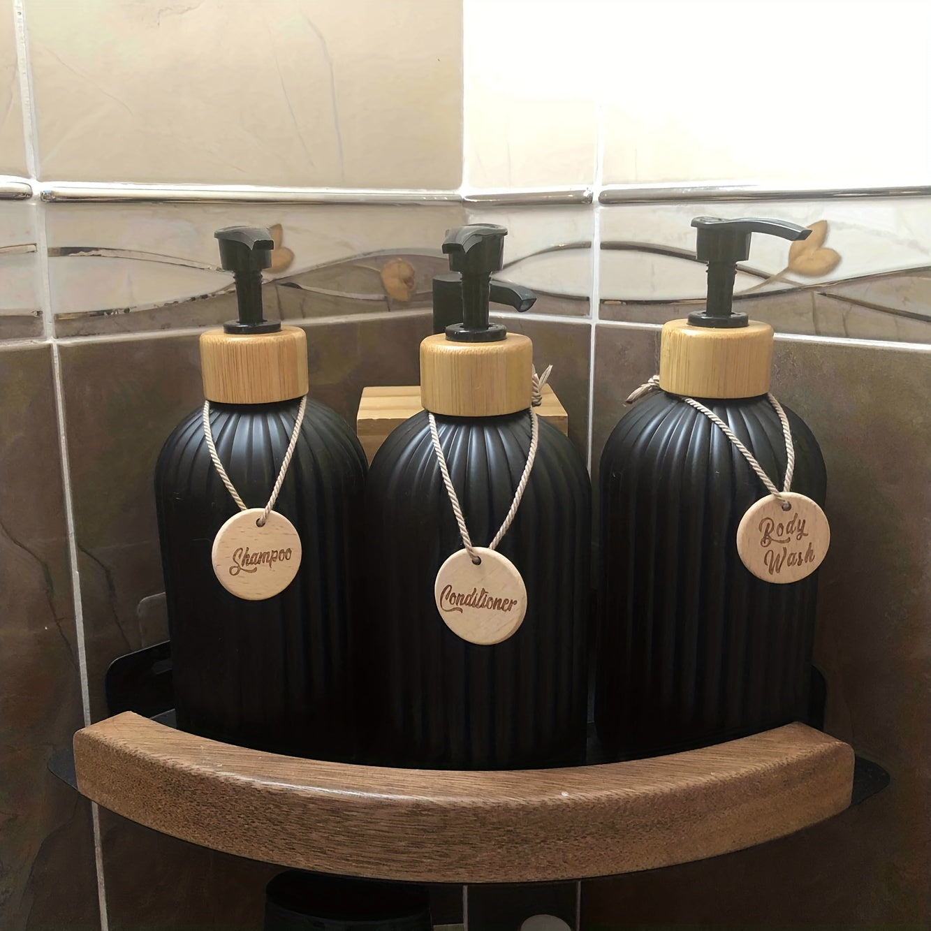Refillable Pump Shampoo Bottle Set