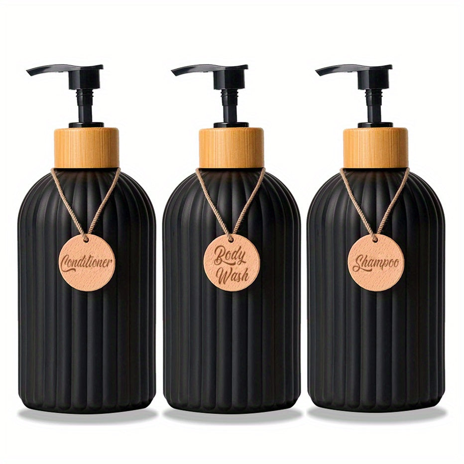 Refillable Pump Shampoo Bottle Set