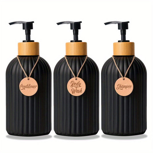 Refillable Pump Shampoo Bottle Set