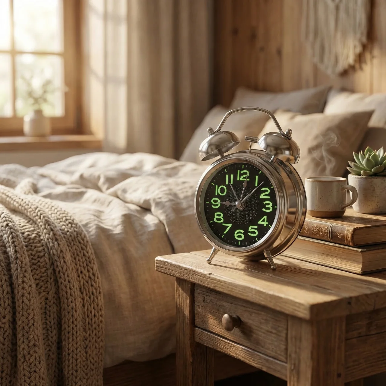 Retro Twin Bell Alarm Clock With Silent Quartz