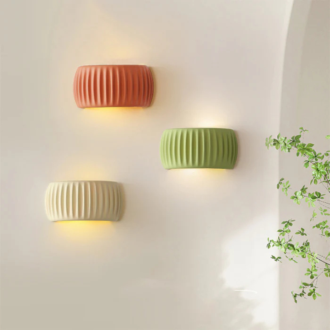 Ribbed Cylinder Wall Light