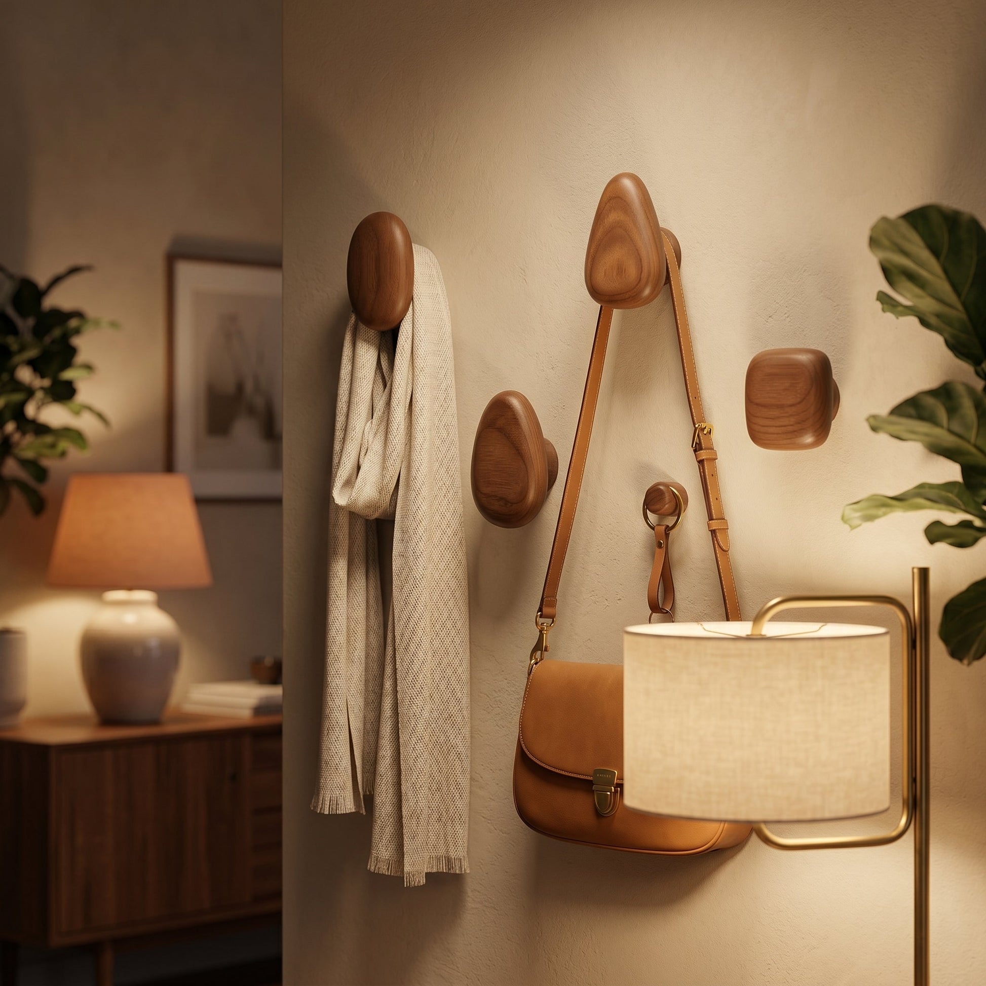 Scandinavian Wall Hooks Pebble Shape