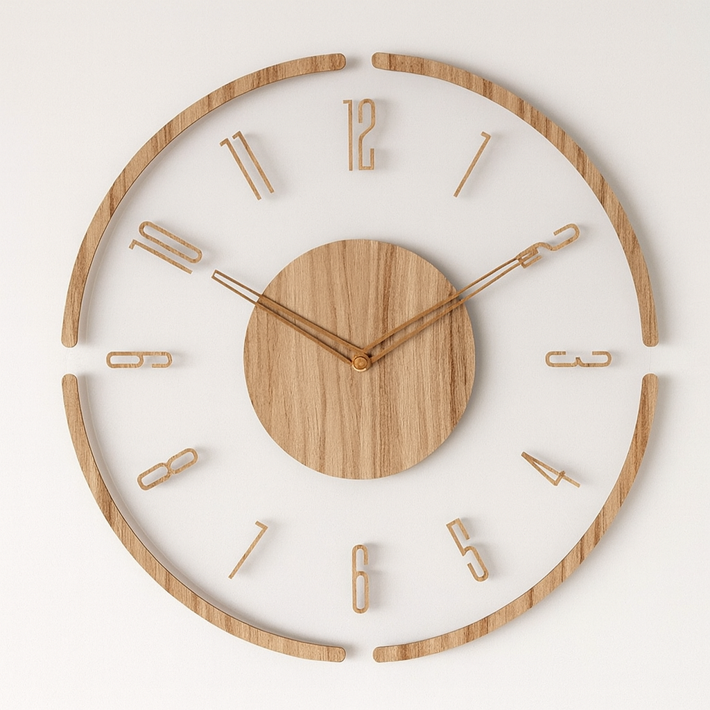 Scandinavian Wood Print Wall Clock