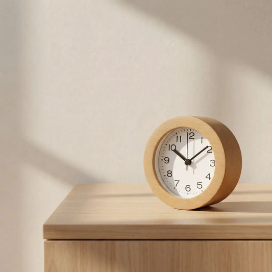 Silent Wood Analog Alarm Clock
