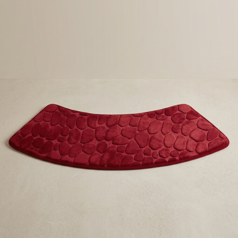 Sleek Curved Bath Mat With Non-Slip Backing