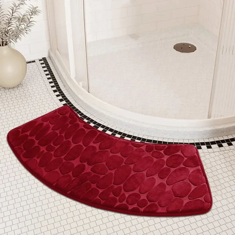 Sleek Curved Bath Mat With Non-Slip Backing