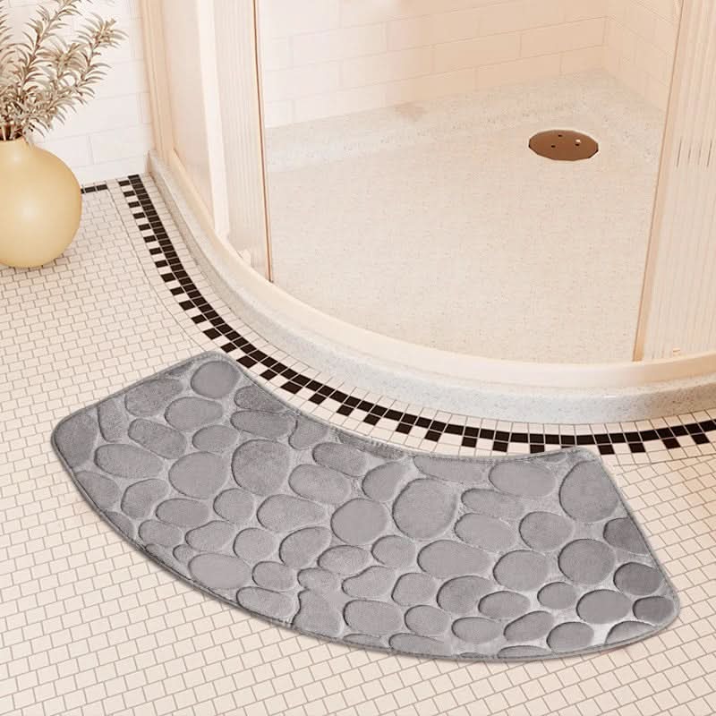 Sleek Curved Bath Mat With Non-Slip Backing