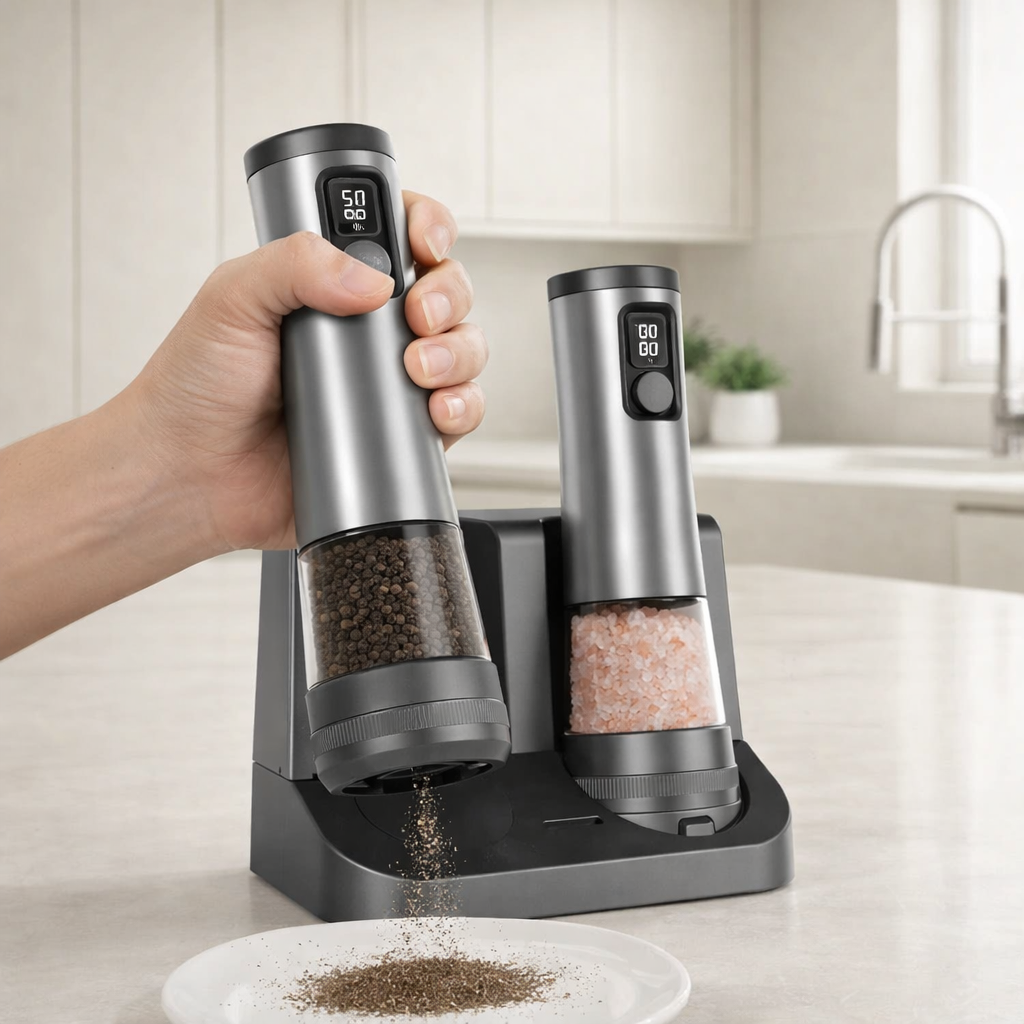 Sleek Grinder Set With Rechargeable