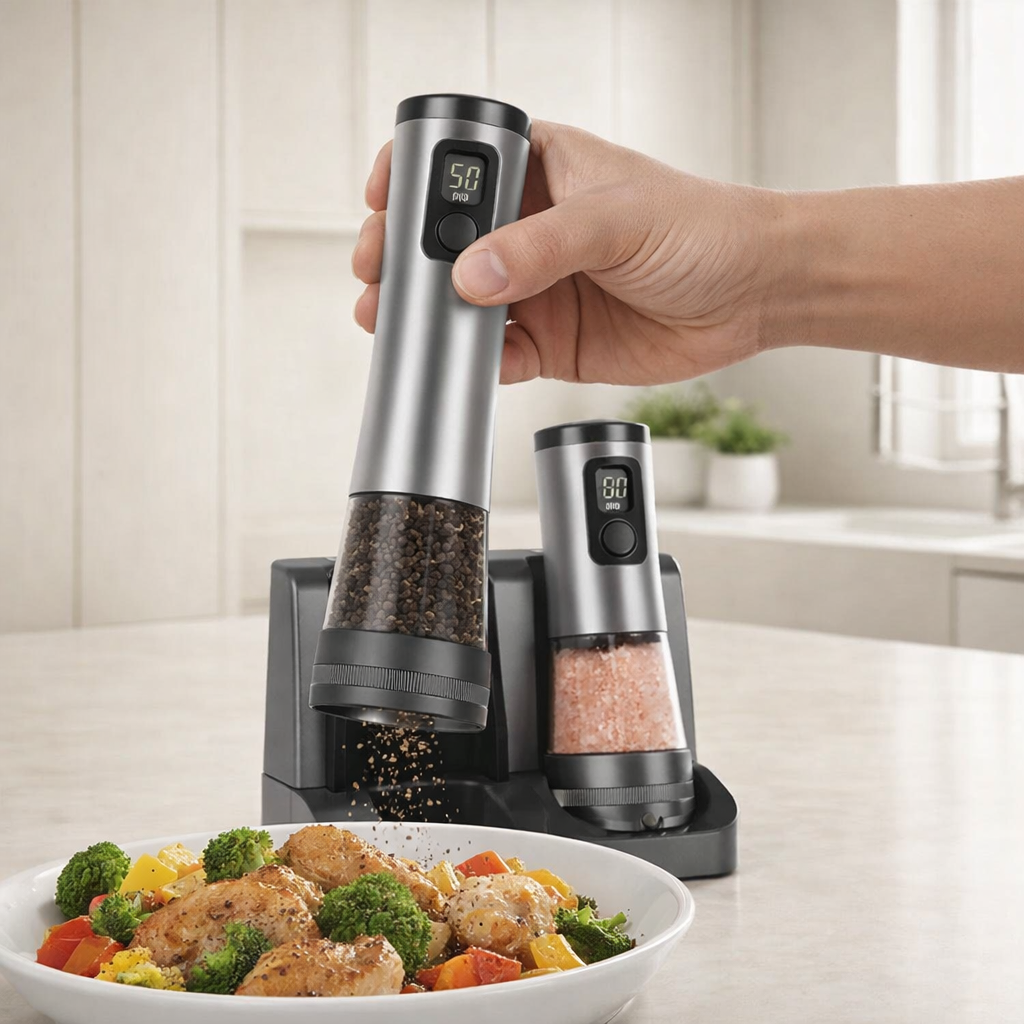 Sleek Grinder Set With Rechargeable