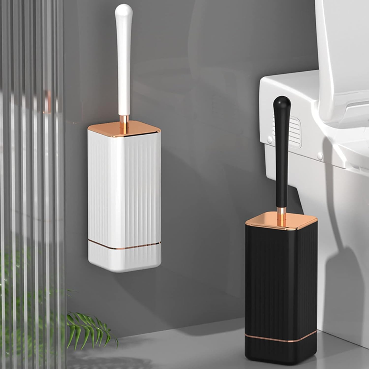 Sleek Wall Mount Toilet Brush Set