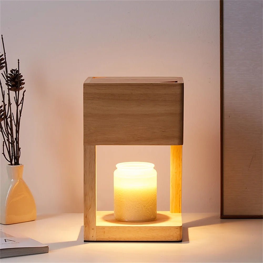 Solid Wood Table Lamp Candle Warmer