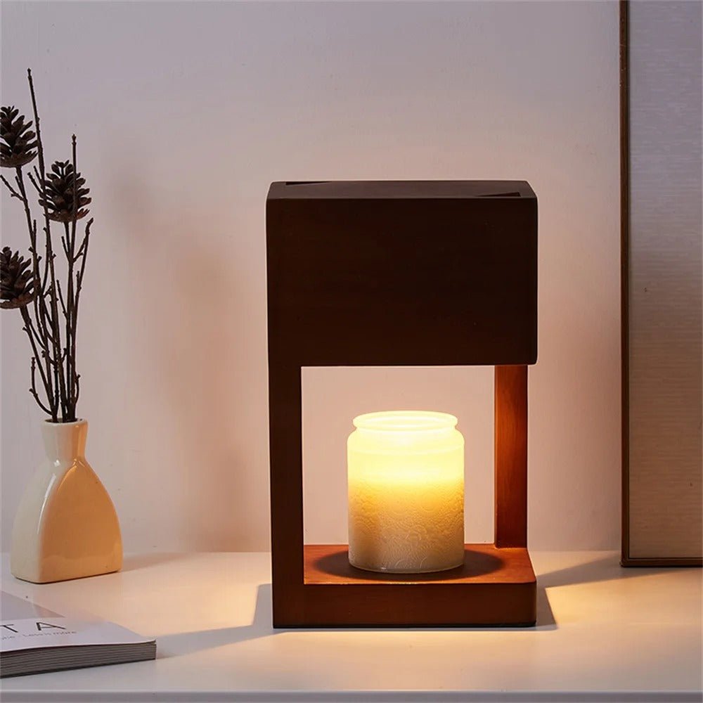 Solid Wood Table Lamp Candle Warmer
