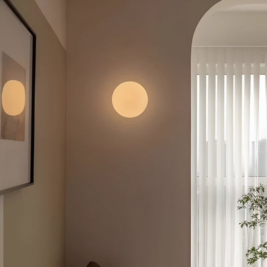 Spherical Wall Sconce With Milk Glass