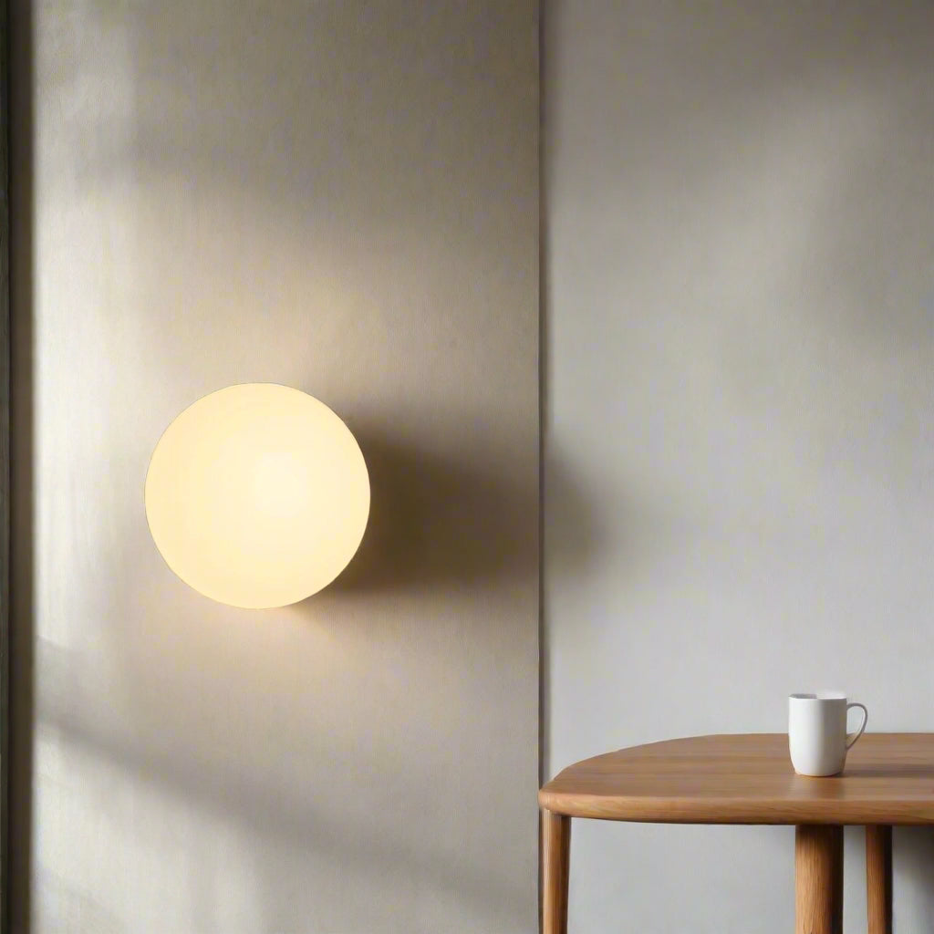 Spherical Wall Sconce With Milk Glass