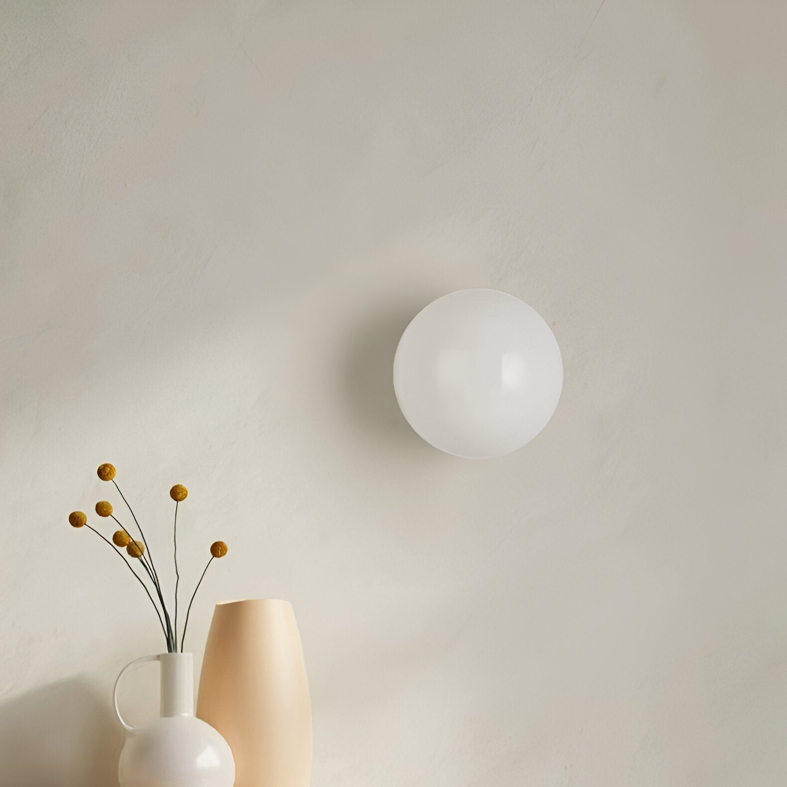 Spherical Wall Sconce With Milk Glass