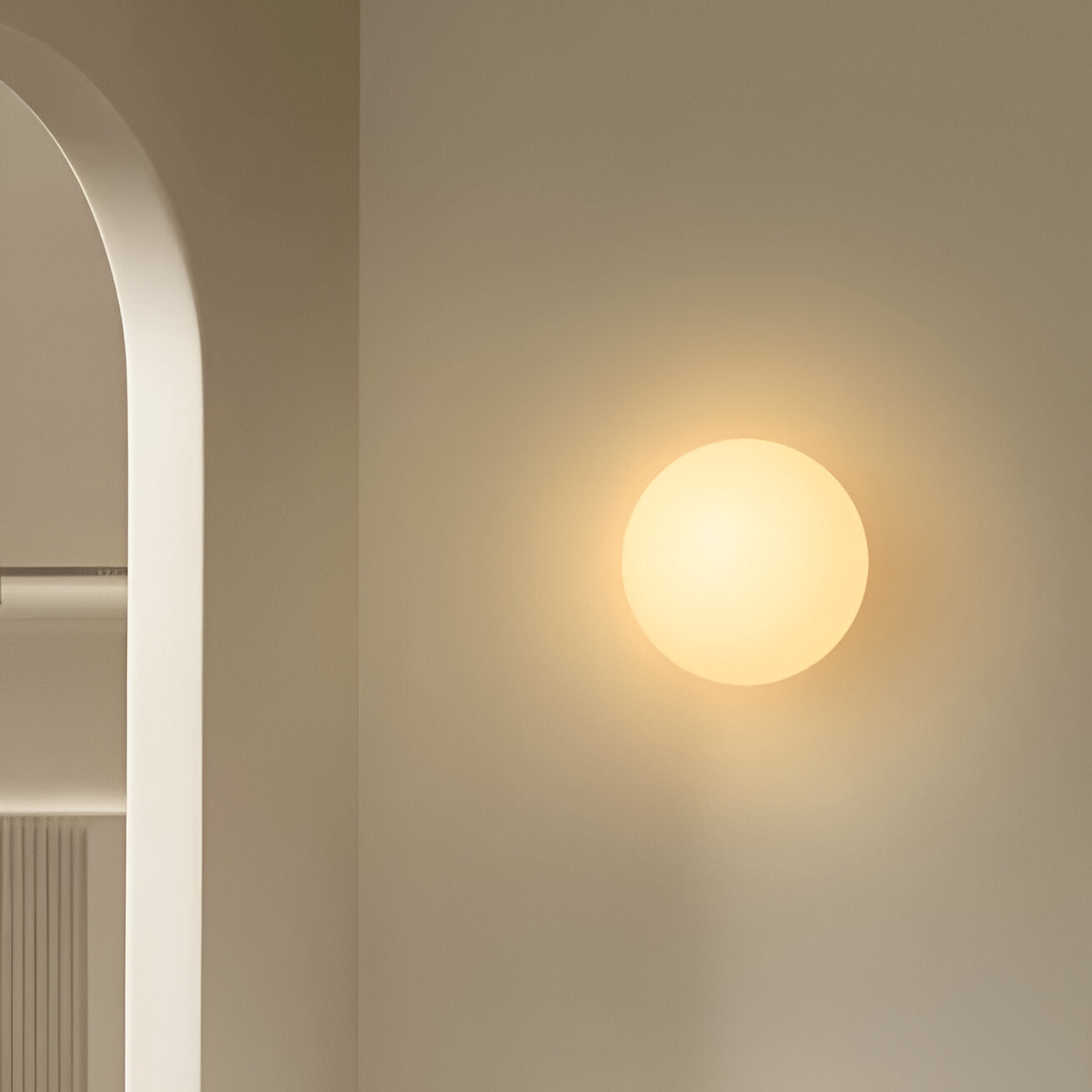 Spherical Wall Sconce With Milk Glass