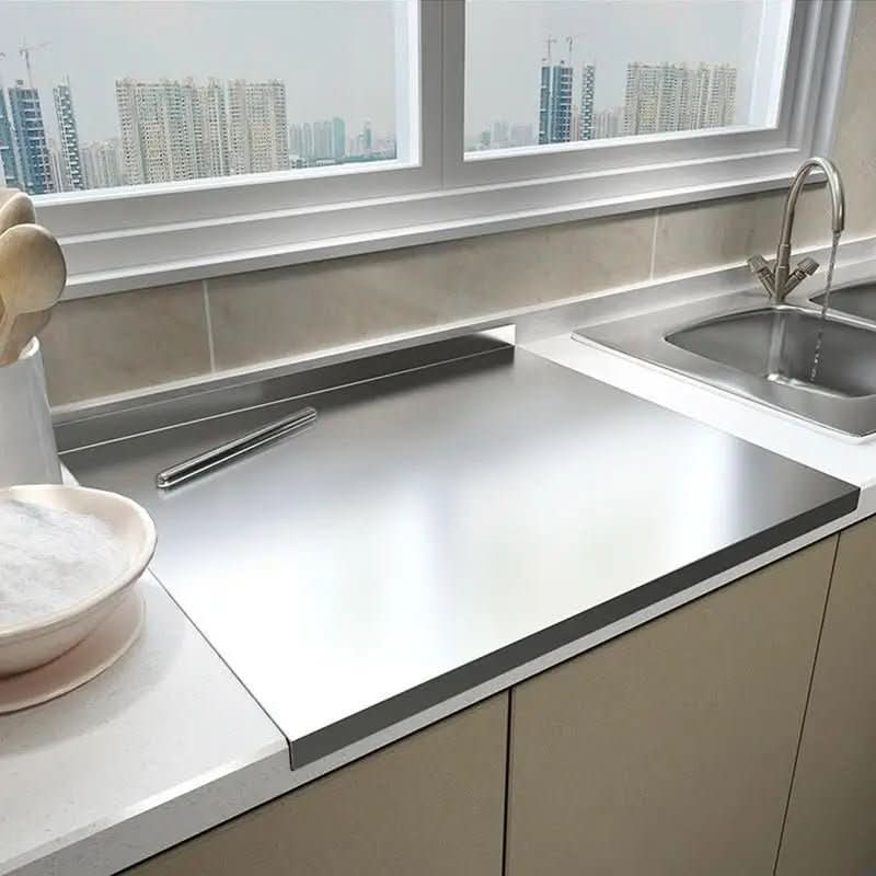 Stainless Steel Cutting Board With Integrated Lip