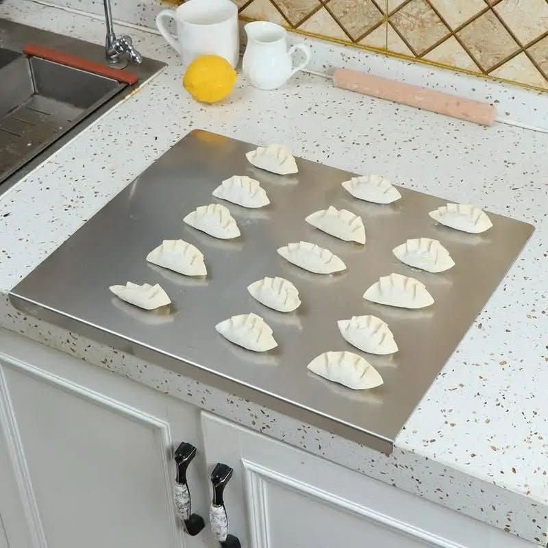 Stainless Steel Cutting Board With Integrated Lip