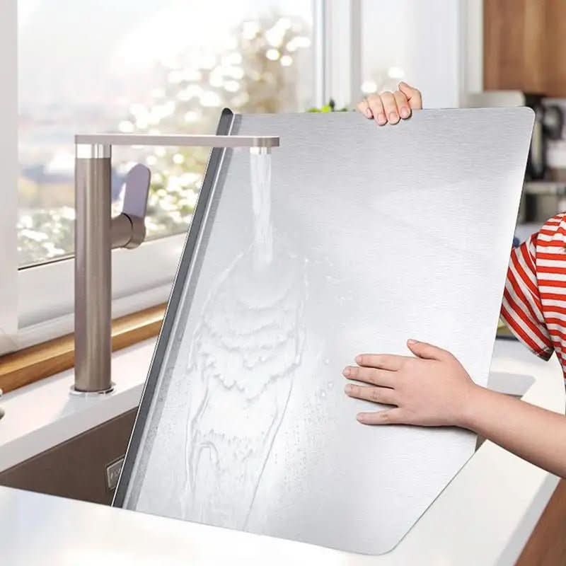 Stainless Steel Cutting Board With Integrated Lip