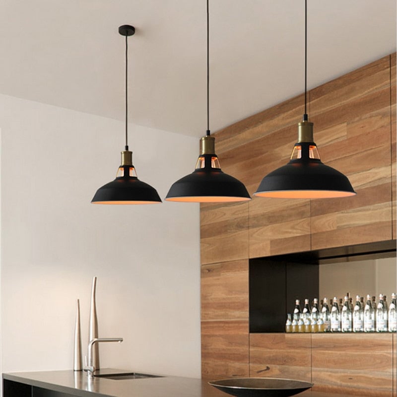 Steel Iron Shade Pendant Light