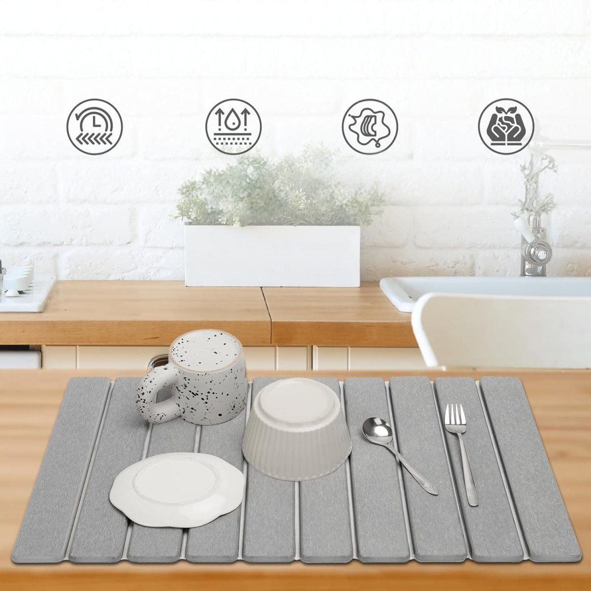 Stone Slim Absorbent Bath Mat