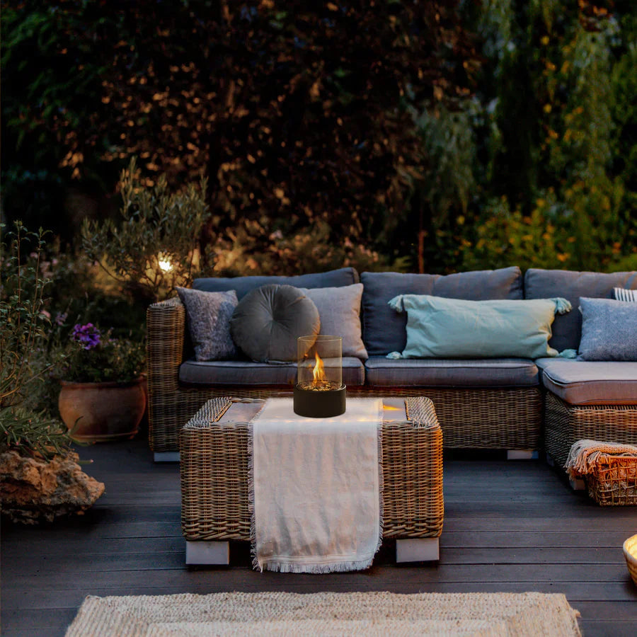 Tabletop Fireplace With Glass Cylinder