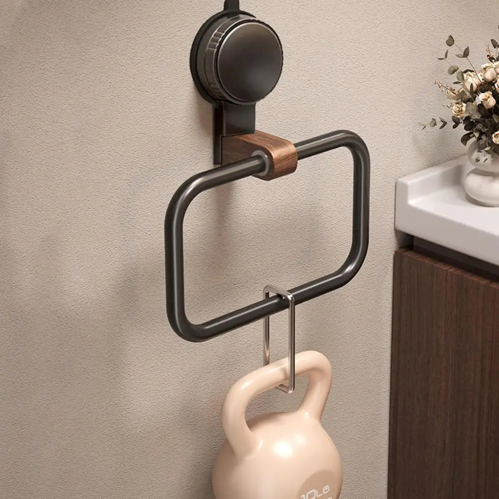 Towel Holder With Walnut Accent