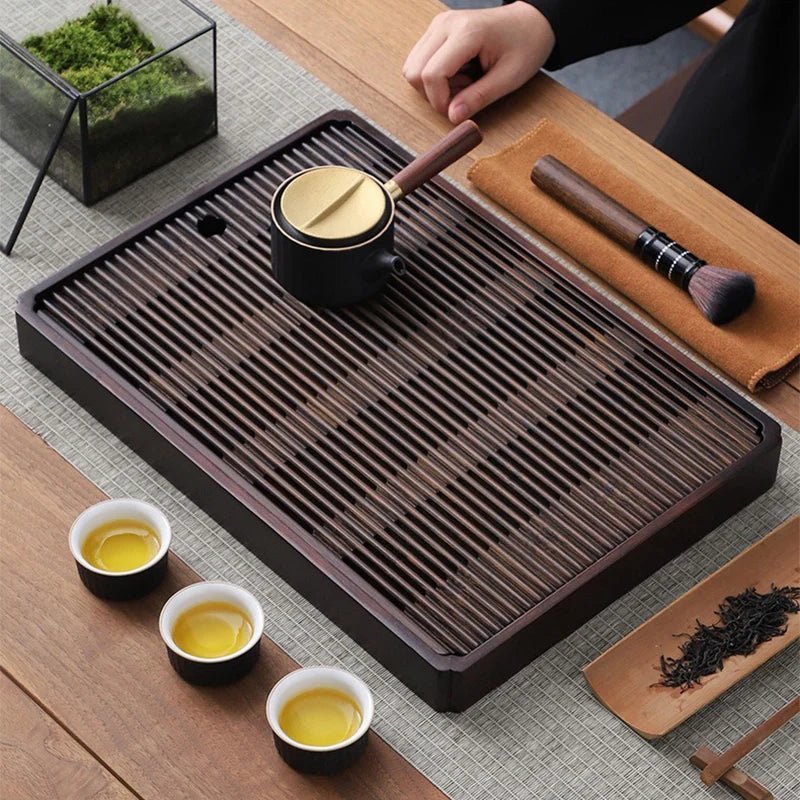 Traditional Japanese Tea Tray With Drain System
