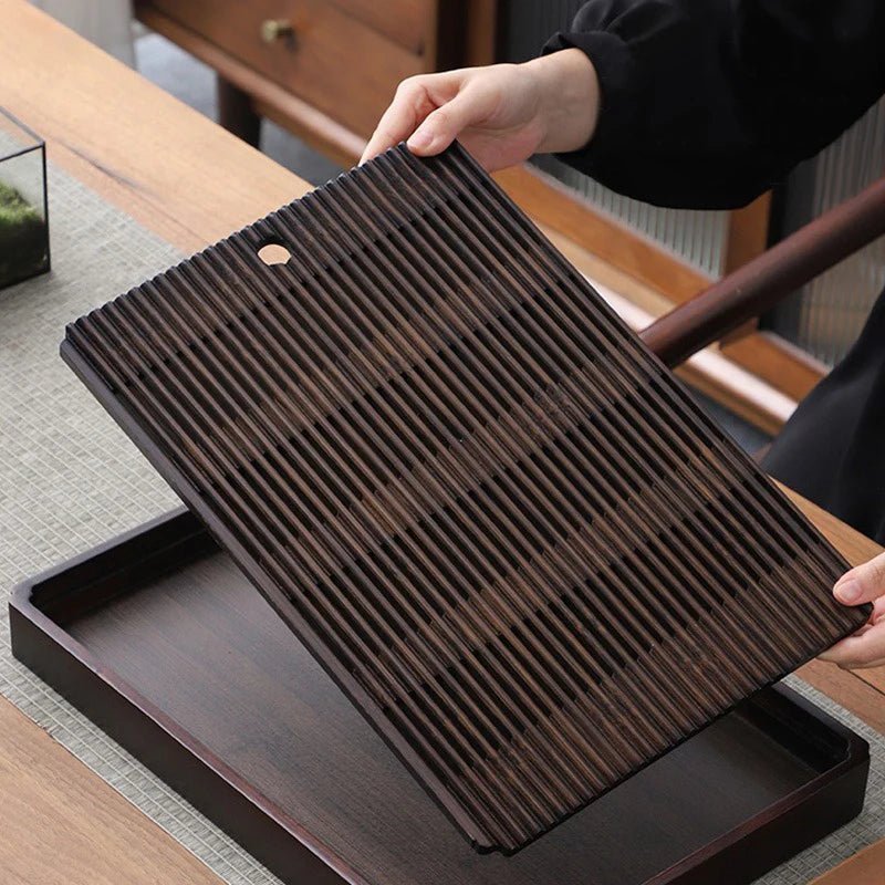 Traditional Japanese Tea Tray With Drain System