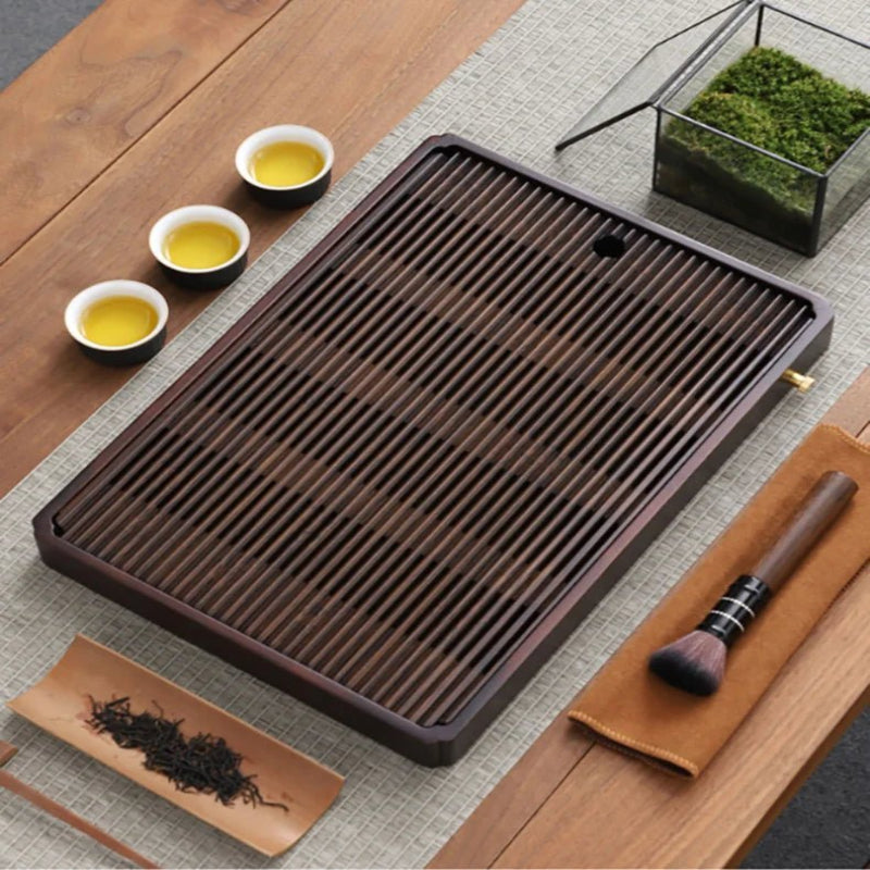 Traditional Japanese Tea Tray With Drain System