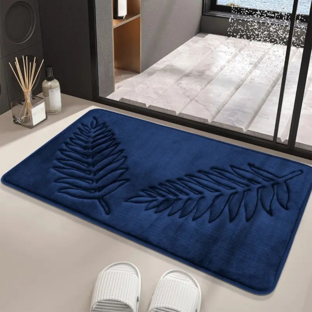 Velvet Memory Foam Bath Mat Set