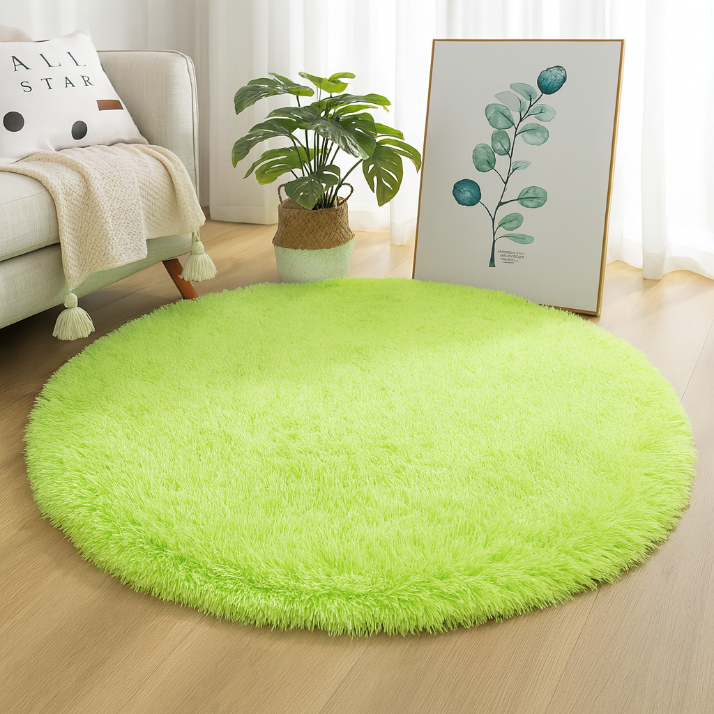 Velvet Round Rug Textured