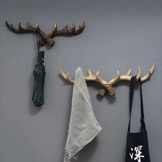 Wall Mounted Antler Design Coat Rack