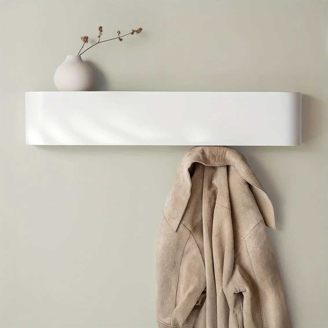 Wall Mounted Coat Rack With Folding Hooks