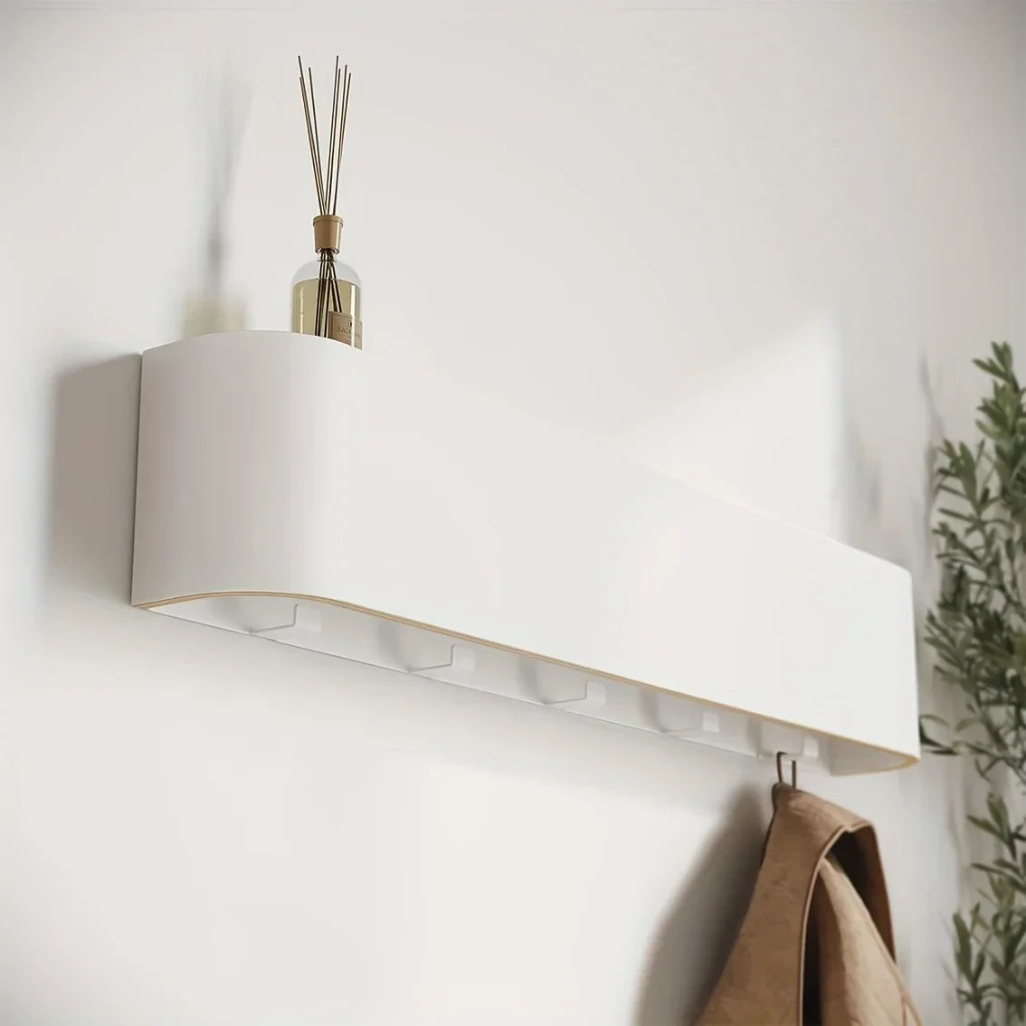 Wall Mounted Coat Rack With Folding Hooks