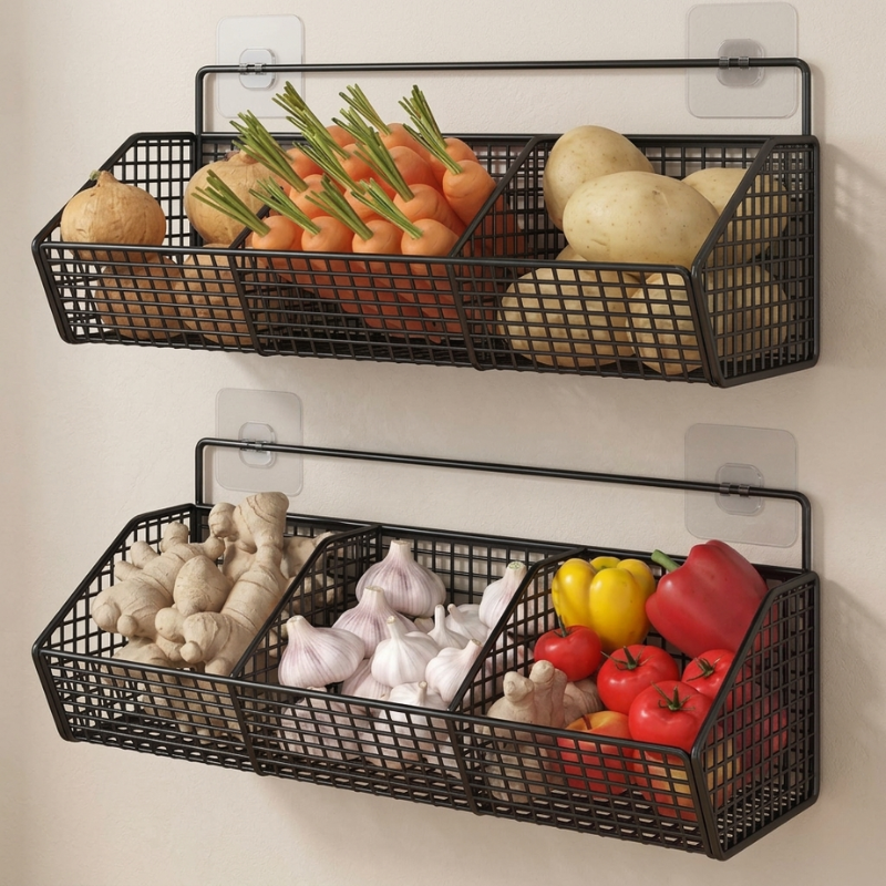 Wall Mounted Open Metal Basket