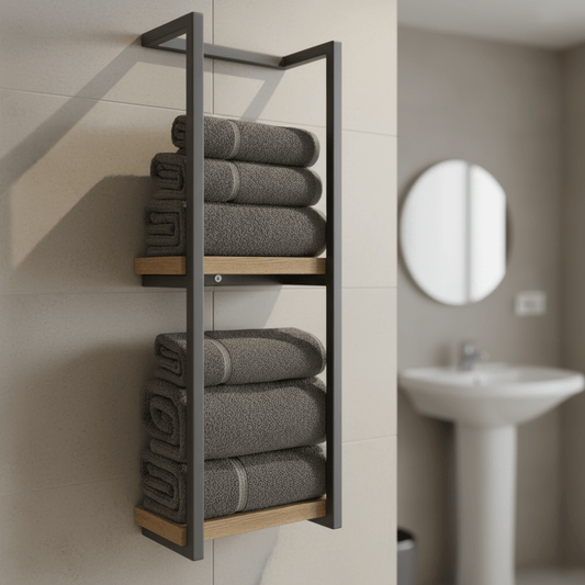 Wall Mounted Towel Rack With Shelf