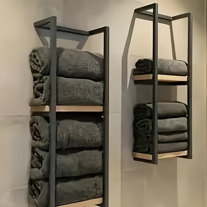 Wall Mounted Towel Rack With Shelf
