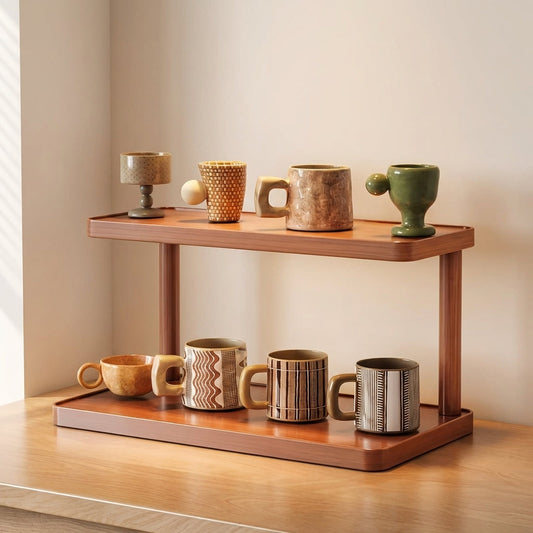 Wood 2-Tier Display Rack
