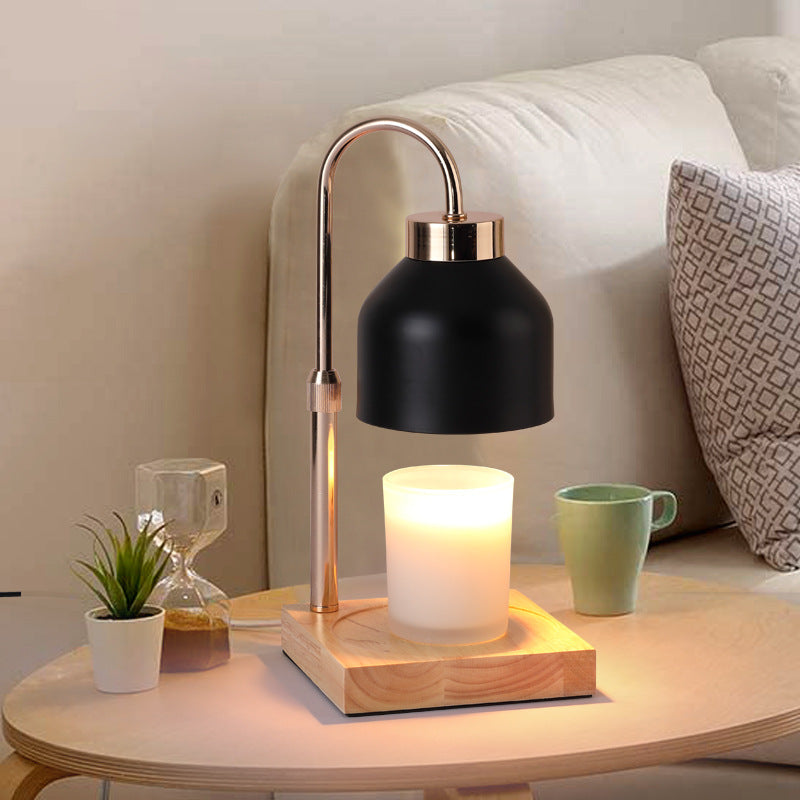 Wood Base Adjustable Height Candle Warmer Lamp