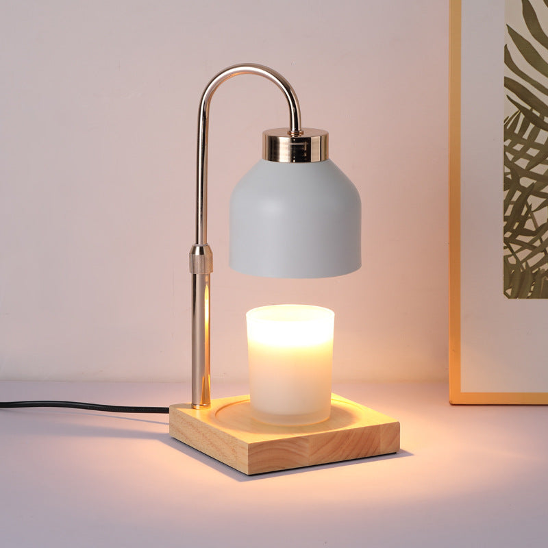 Wood Base Adjustable Height Candle Warmer Lamp