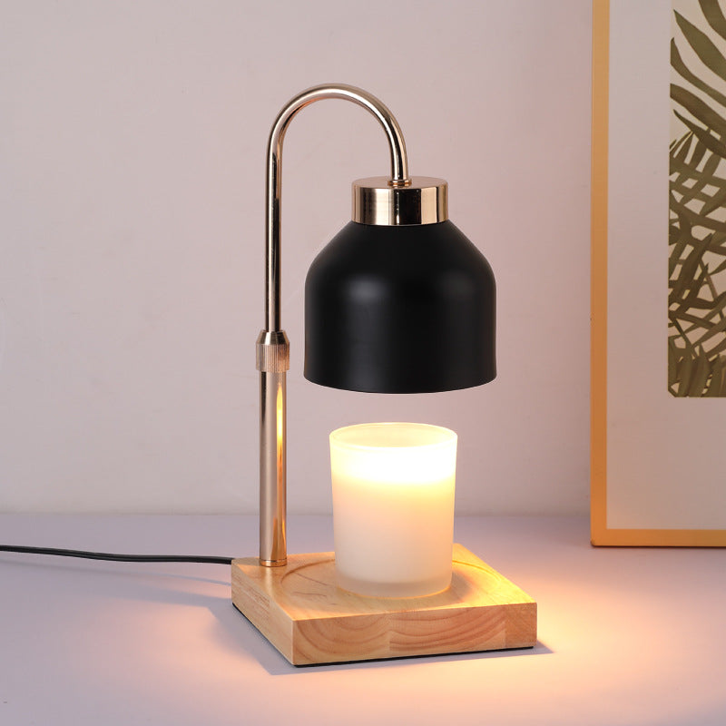 Wood Base Adjustable Height Candle Warmer Lamp